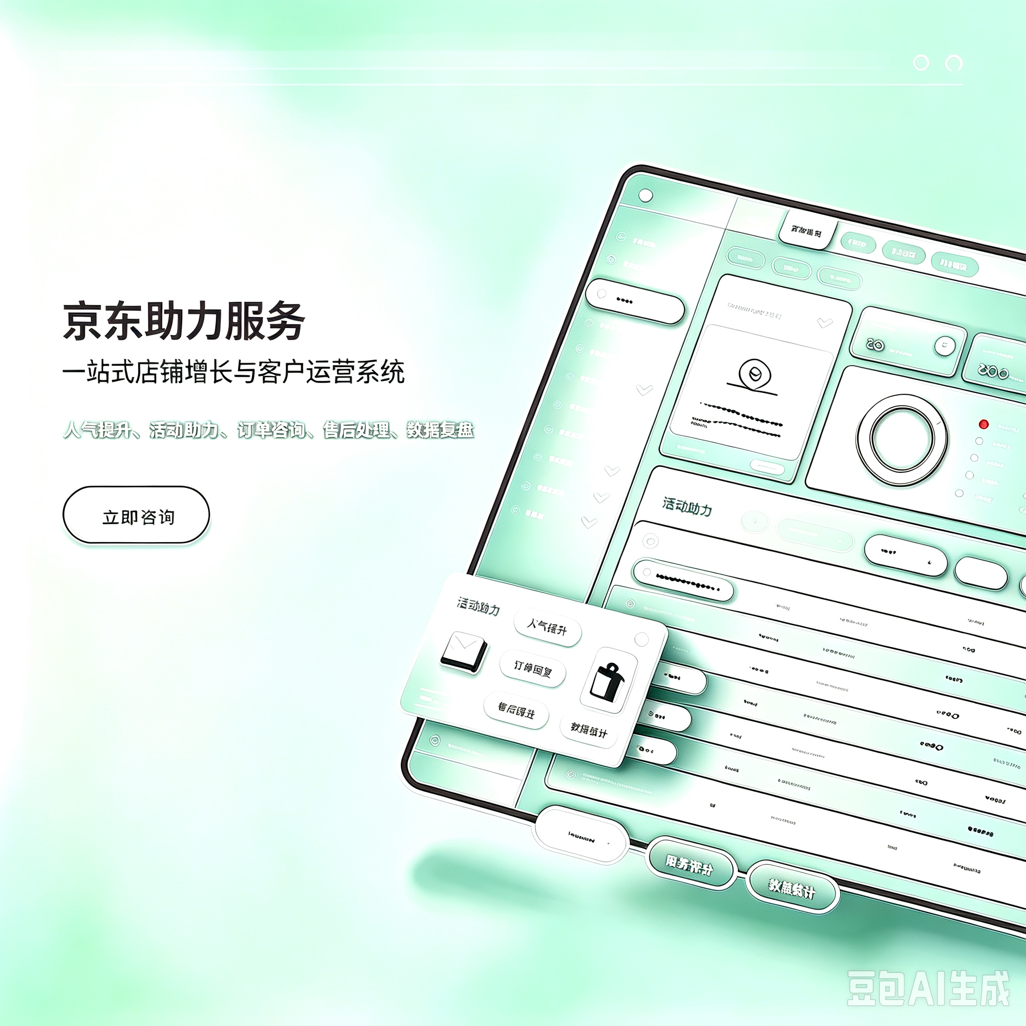 京东店铺助力运营服务|店铺诊断 商品优化 活动对接 京麦商家运营托管支持服务服务封面