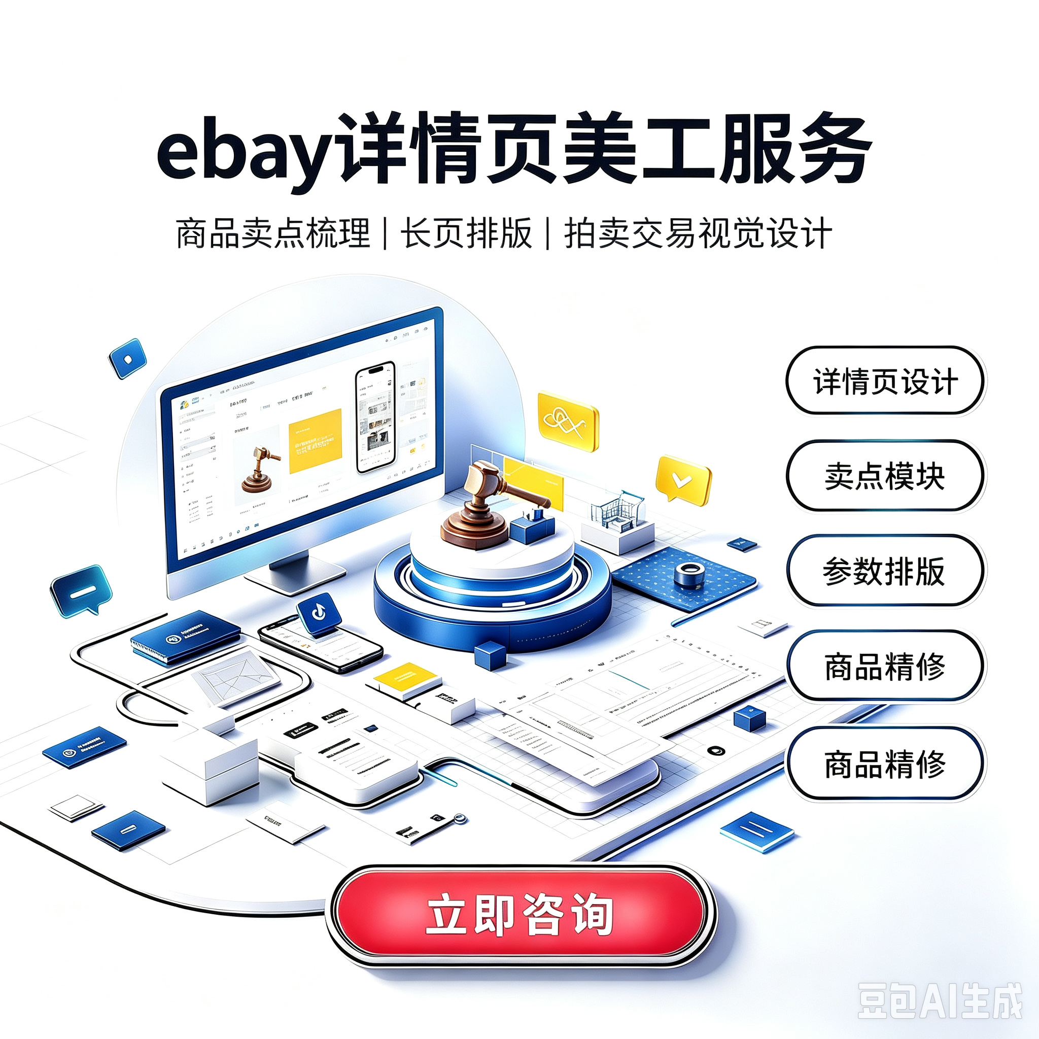 ebay 详情页美工服务服务封面