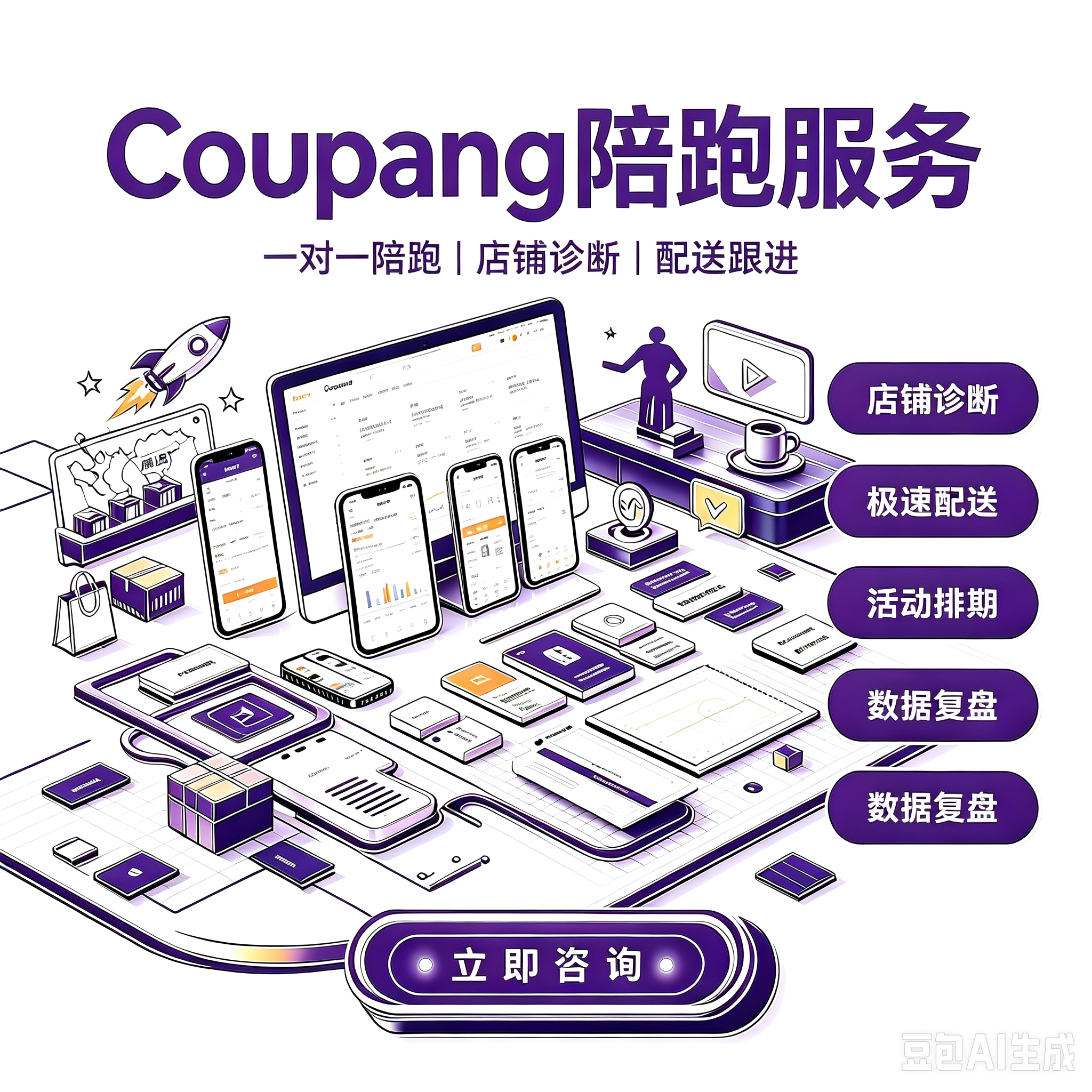 Coupang 酷澎韩国跨境店铺一站式陪跑服务服务封面
