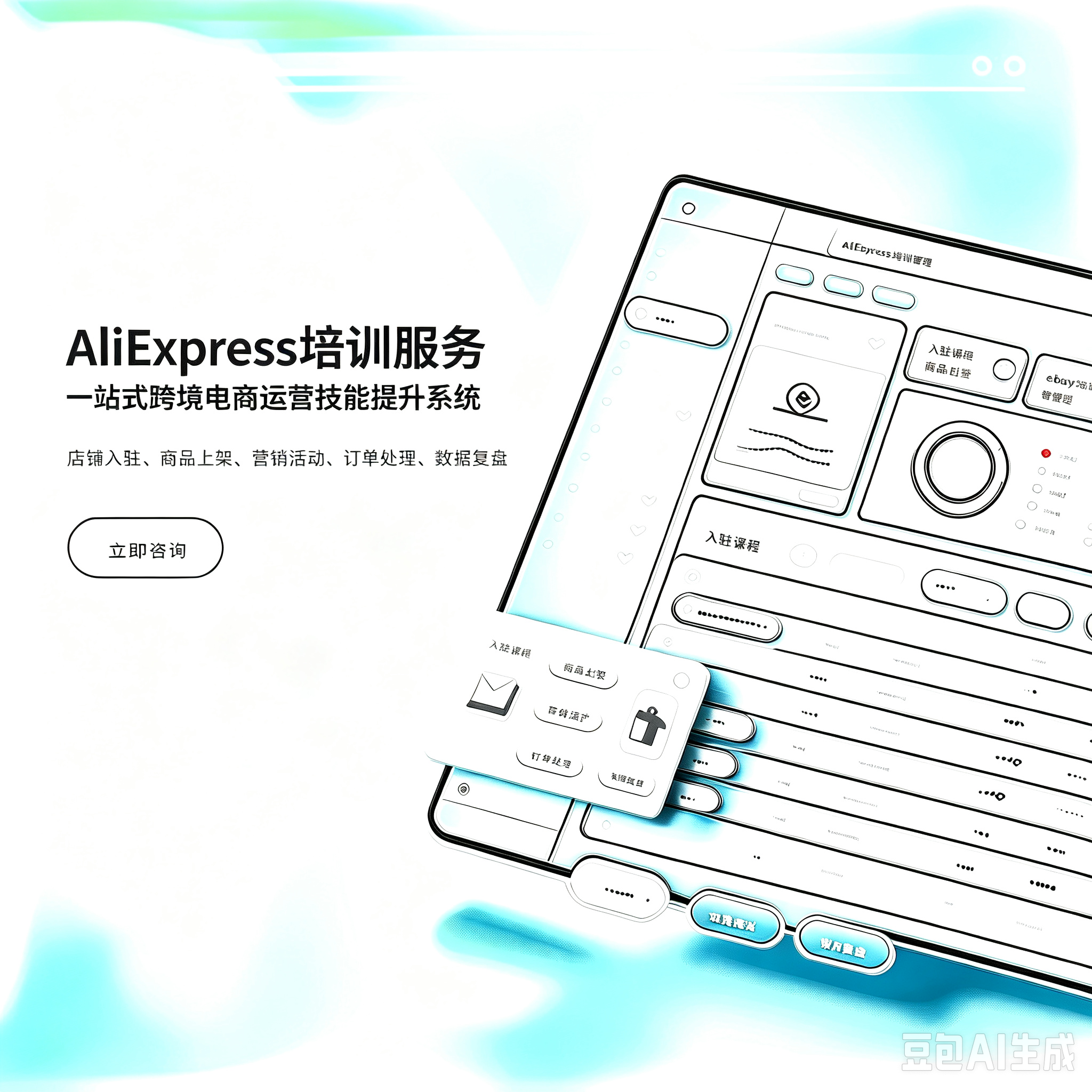 速卖通 AliExpress 跨境培训服务|入驻开店教学 商品打造 万相台投放 无忧物流全托管半托管商家实操培训指导服务封面