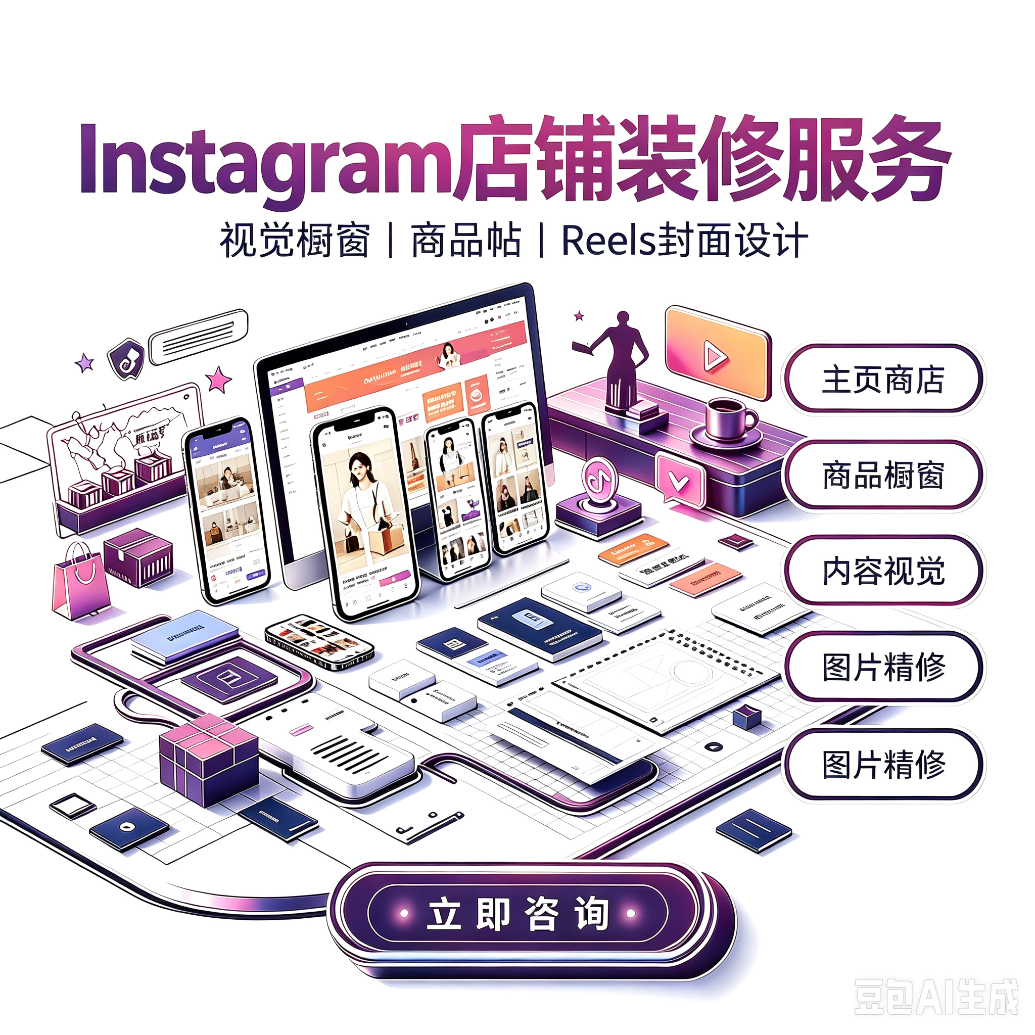 Instagram 店铺装修服务服务封面