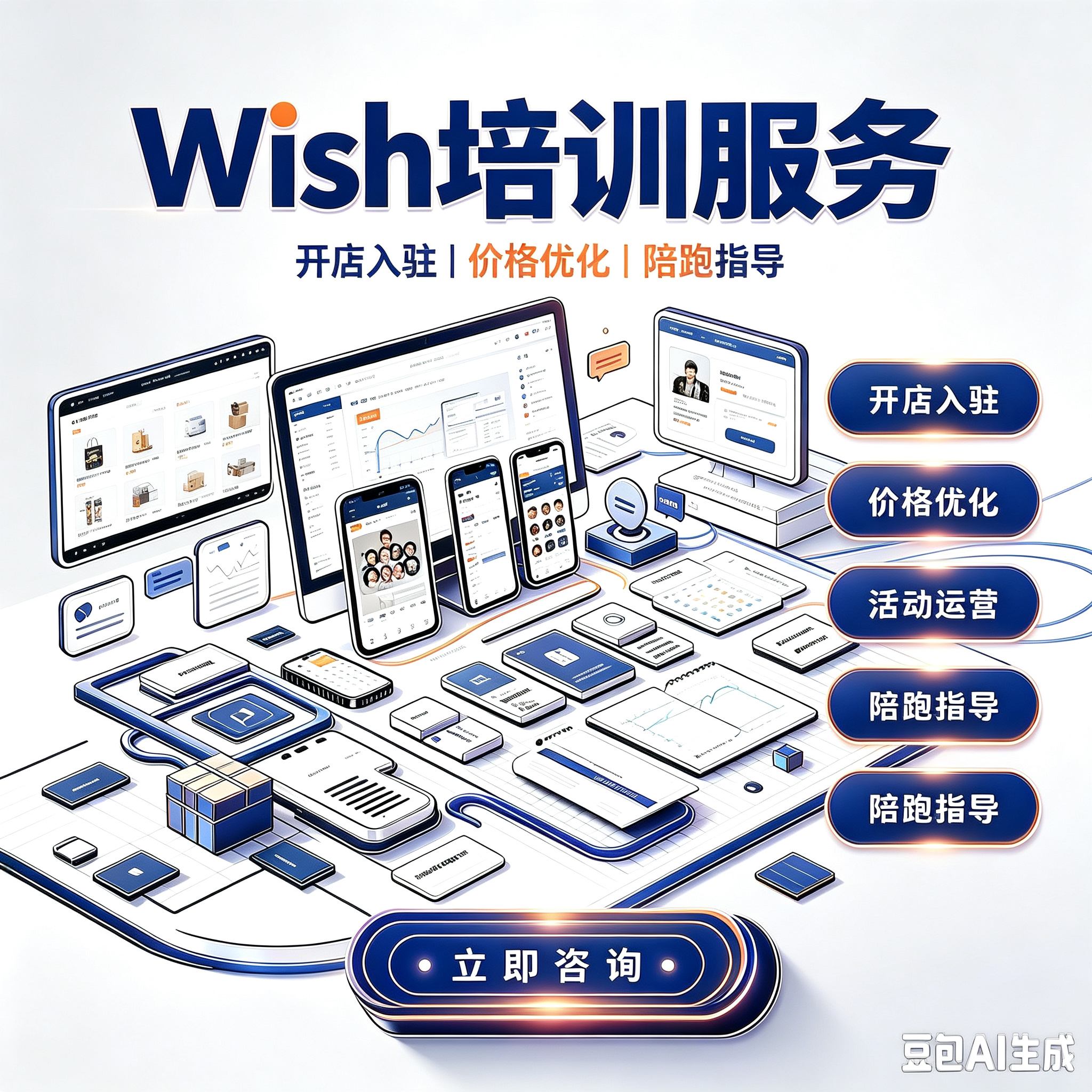 Wish 跨境店铺运营培训课程服务封面