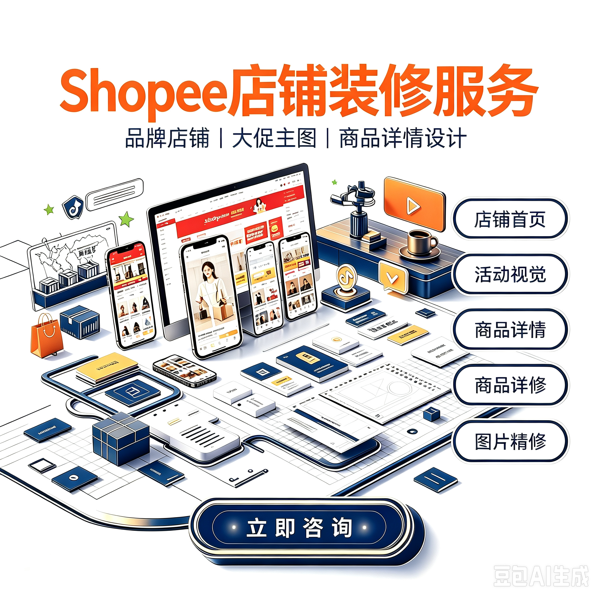 Shopee 虾皮店铺装修服务封面