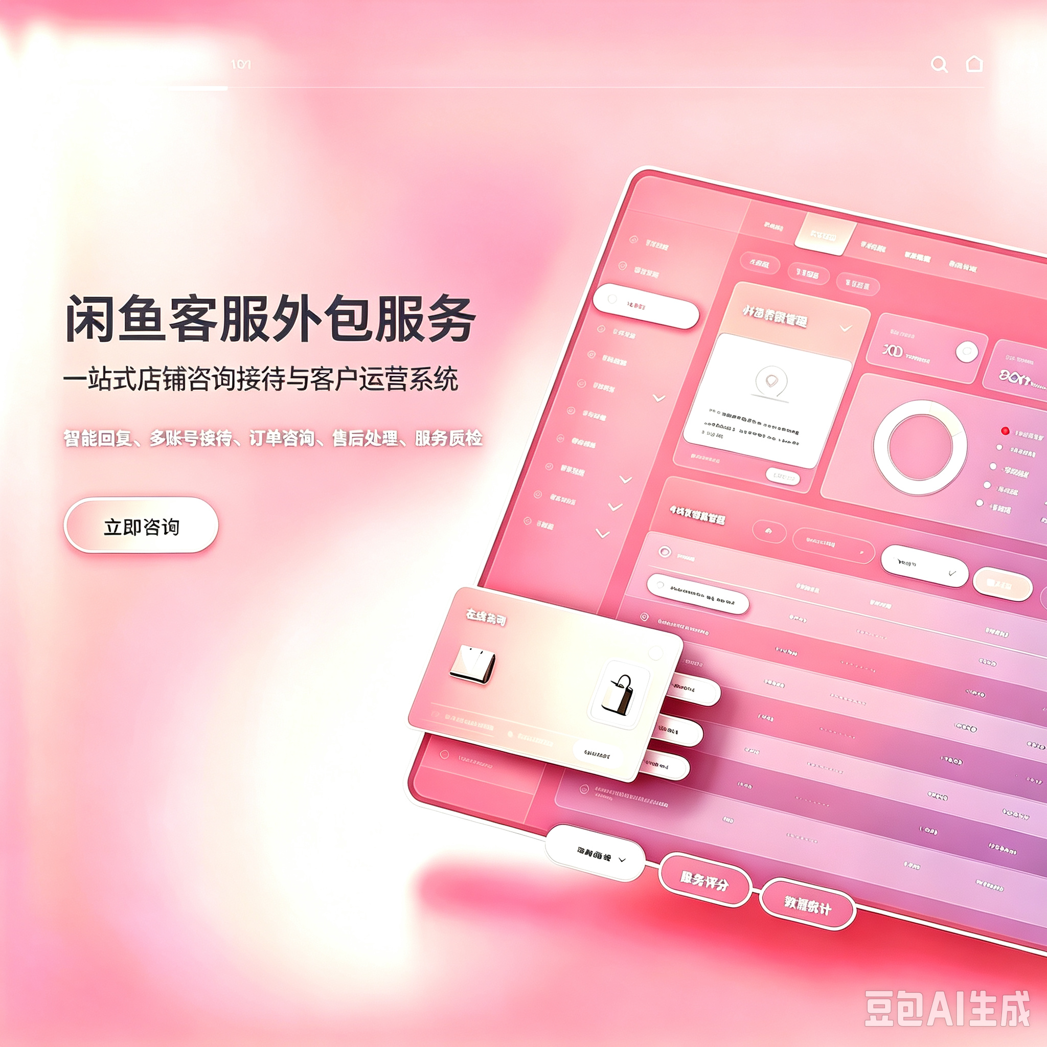闲鱼客服外包|鱼小铺消息接待 二手闲置售前售后店铺托管服务服务封面