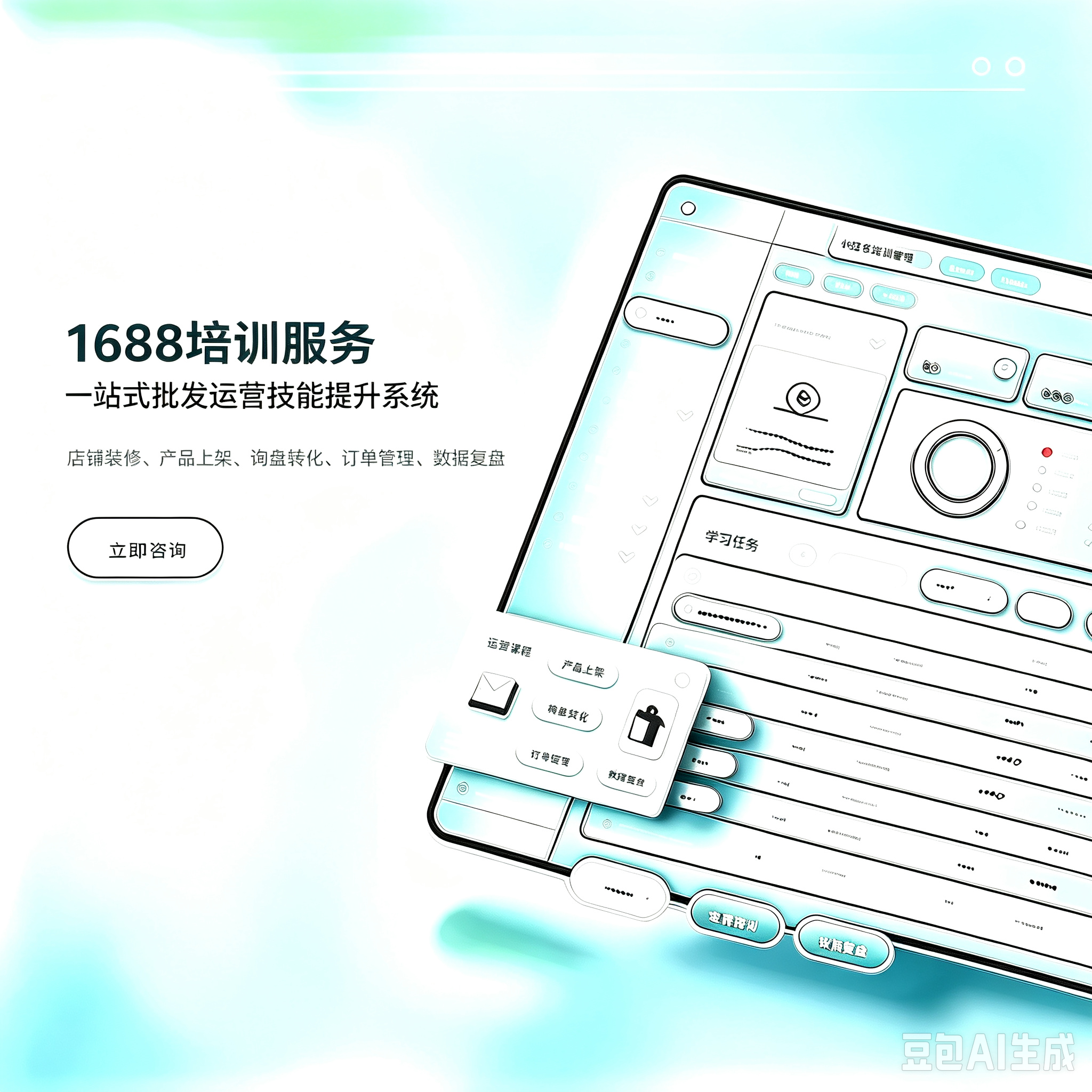 1688 电商培训服务|工厂批发开店教学 搜索运营 数字营销推广 伙拼商人节 B 端商家实操培训指导服务封面