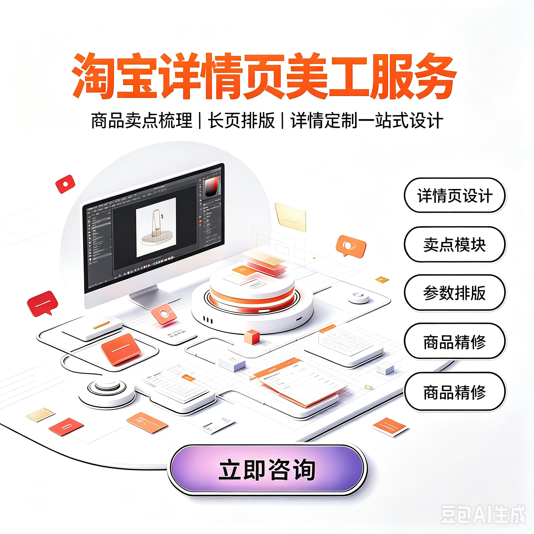 淘宝详情页美工服务服务封面