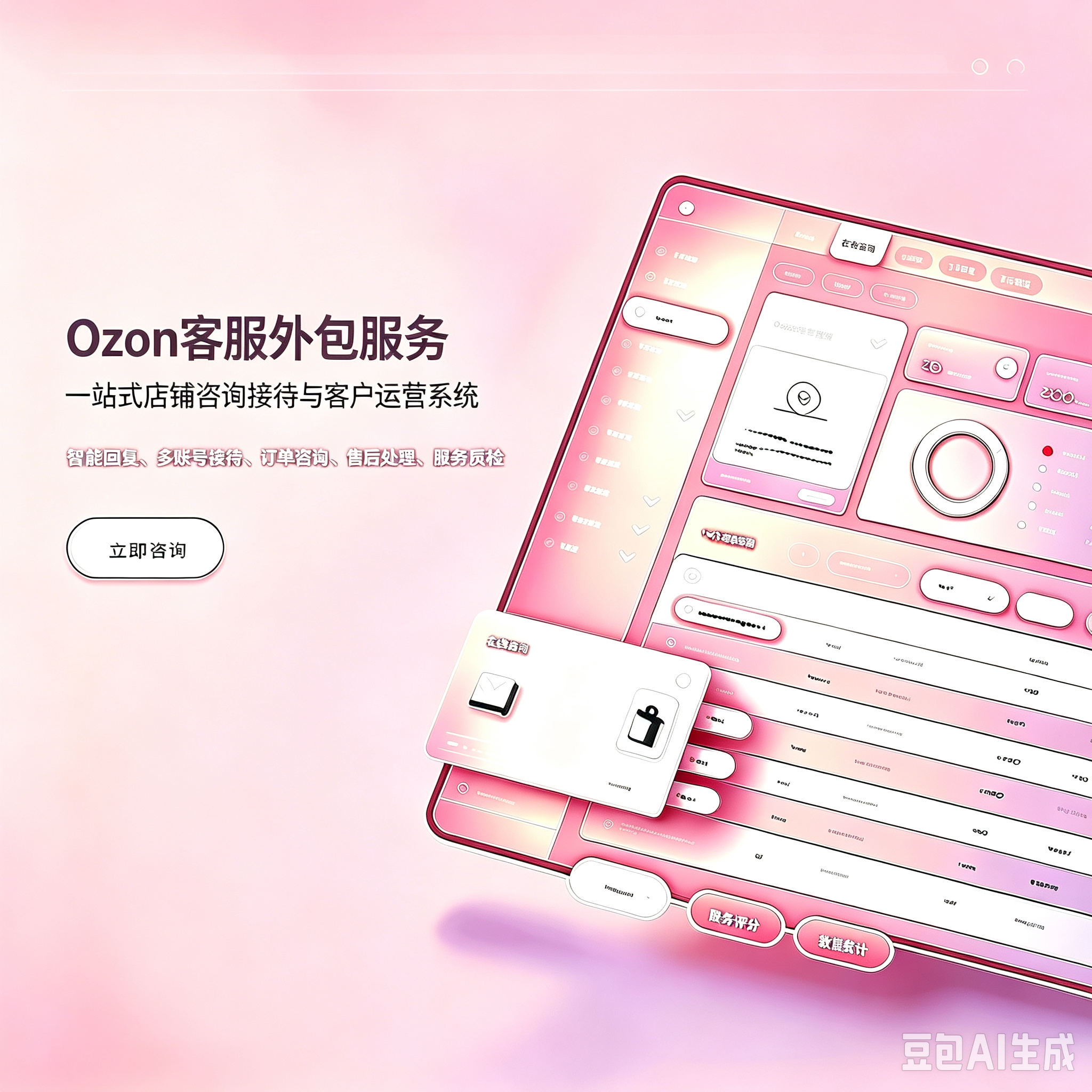 Ozon 奥尊客服外包|卖家后台消息中心俄英站内信 俄罗斯跨境店铺售前售后纠纷工单托管服务服务封面