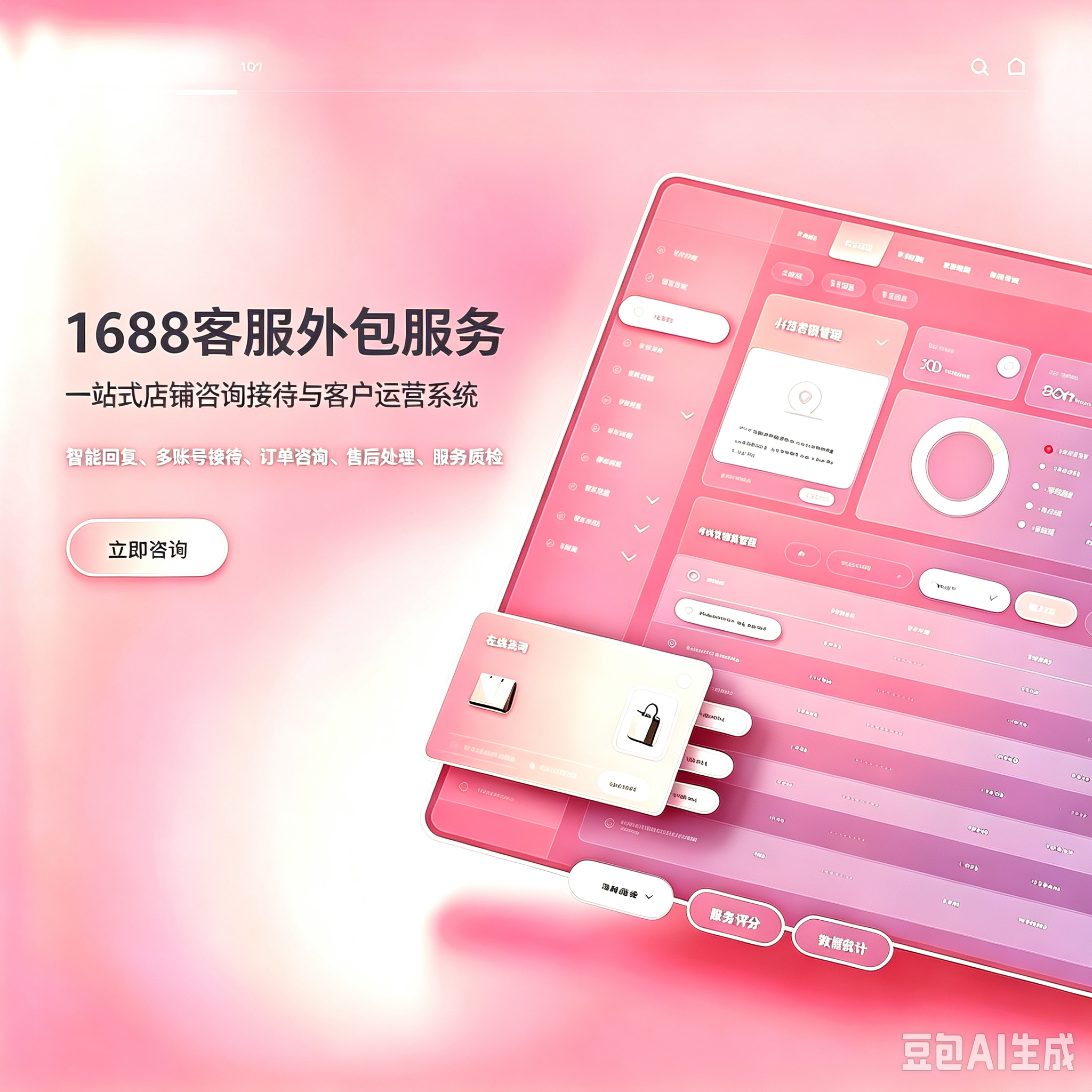 1688 客服外包|千牛 B 端接待 批发询盘售前售后店铺托管服务服务封面