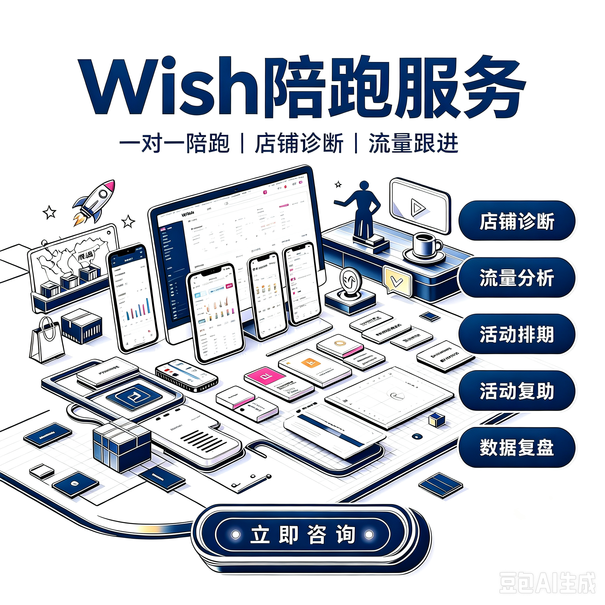 Wish 跨境店铺一站式陪跑服务服务封面