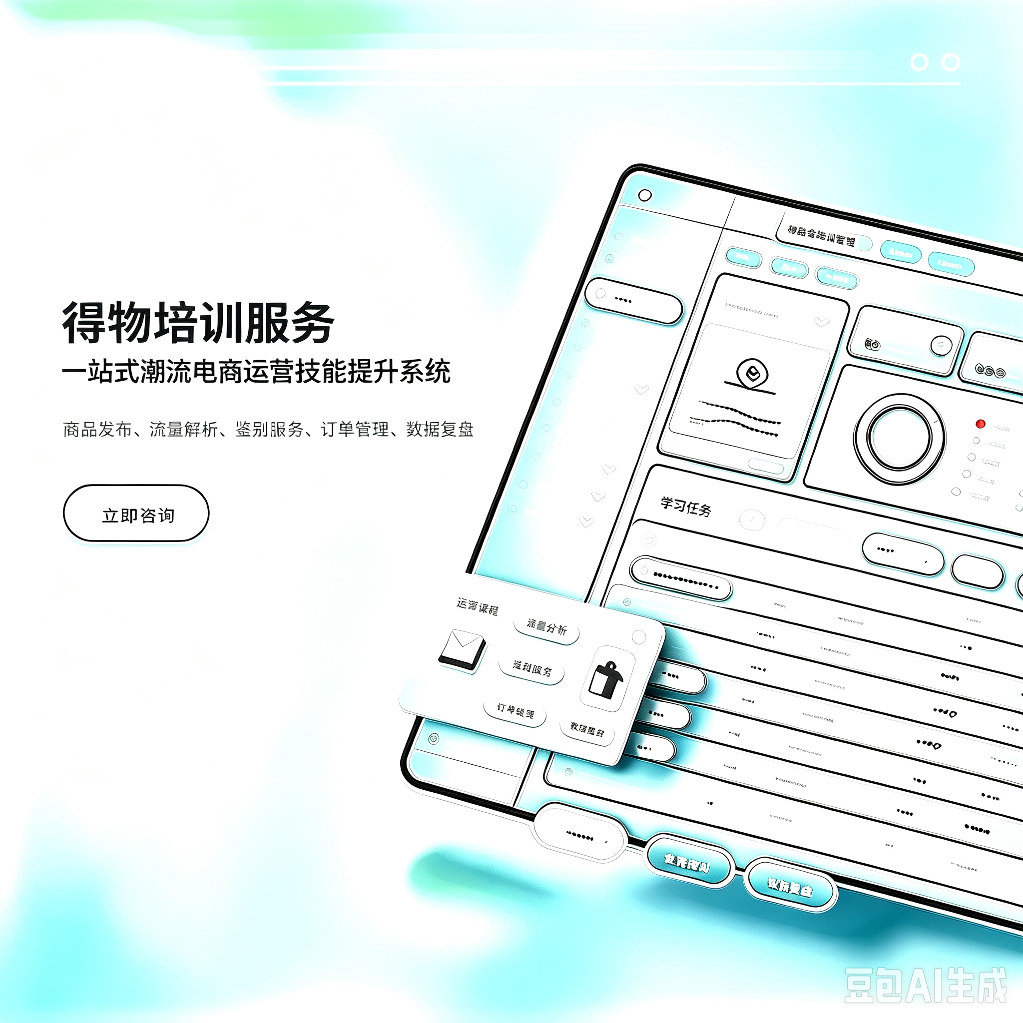 得物 SP 电商培训服务|品牌入驻教学 商品出价运营 得物推引力投放 社区种草达人合作商家实操培训指导服务封面