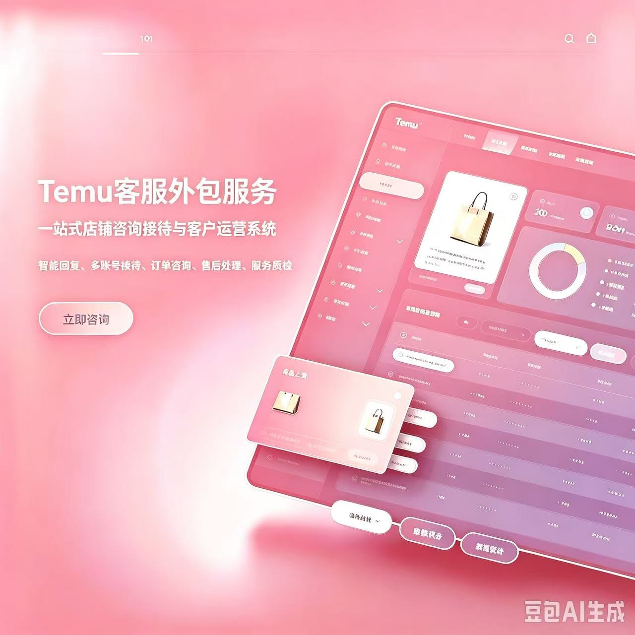 Temu 客服外包|卖家后台英文买家咨询 跨境店铺售前售后工单托管服务服务封面
