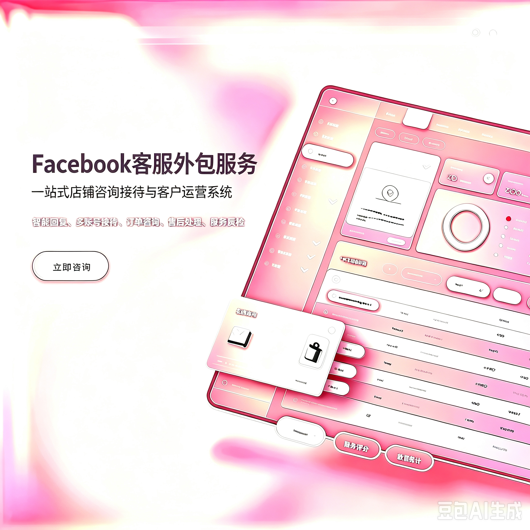 Facebook (Meta) 客服外包|Meta Business Suite Messenger 私信接待 社媒跨境店铺售前售后托管服务服务封面