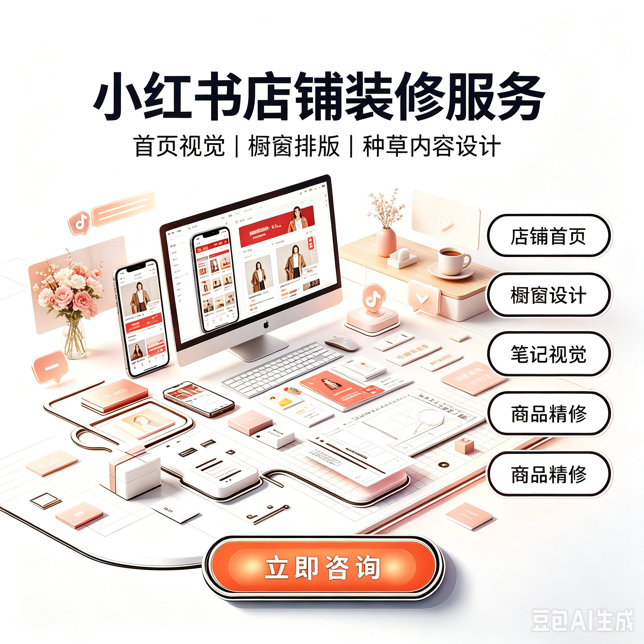 小红书店铺装修服务服务封面