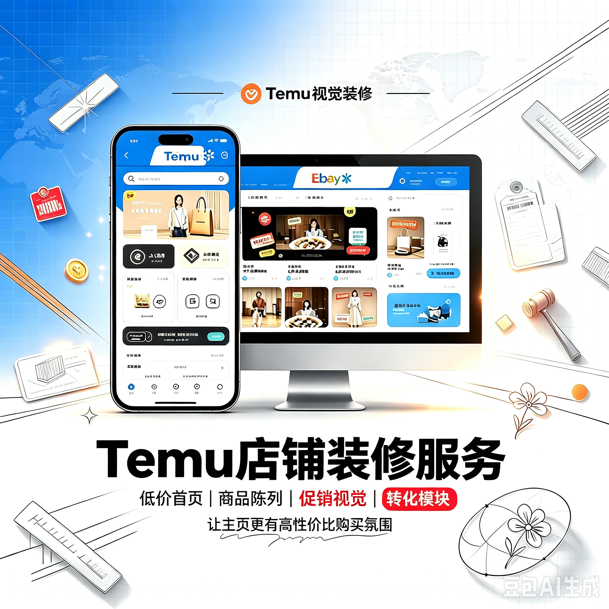 Temu 店铺主页装修服务封面